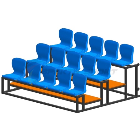 Купить Трибуна мобильная 3 ряда сиденья пластиковые на 15 мест в Майском 